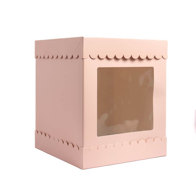 Papyrus & Co. – Tall Scalloped Cake Box Pastel Pink 25x25x30.5cm