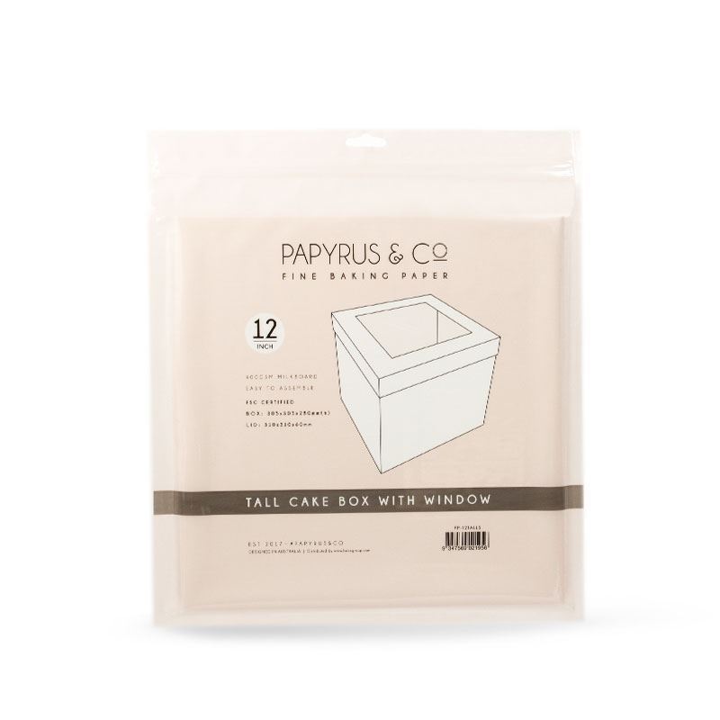 Papyrus & Co. – Tall Cake Box with Window White 30x30x30cm