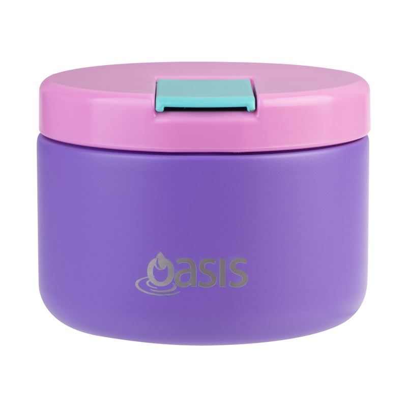Oasis – Stainless Steel Double Wall Insulated Food Flask with Quick Release Lid 300ml Mermaid Purple
