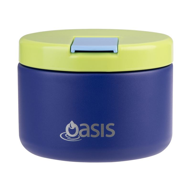 Oasis – Stainless Steel Double Wall Insulated Food Flask with Quick Release Lid 300ml Peacock Blue
