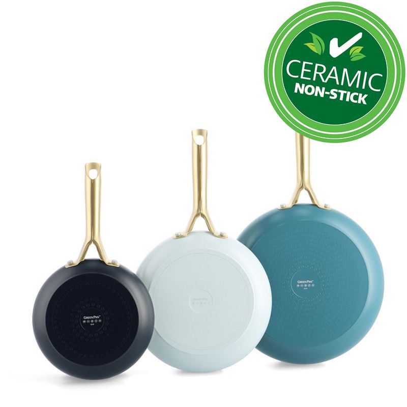 Greenpan – Shades CERAMIC Non-Stick 3pc Frypan Set Coastal 20cm+24cm+28cm