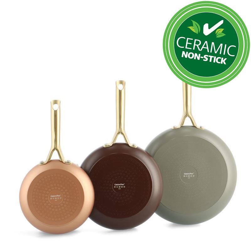 Greenpan – Shades CERAMIC Non-Stick 3pc Frypan Set Terra 20cm+24cm+28cm