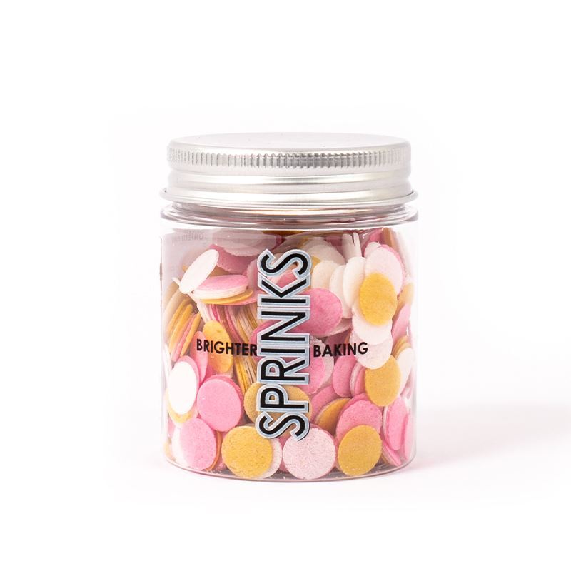 Sprinks – Pink, White & Gold Wafer Decorations 9g