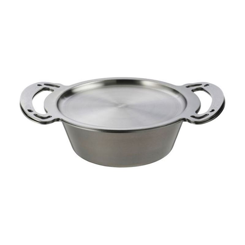 Solidteknics – nöni Non-Nickel Stainless Steel 24cm Round Casserole Rondeau 3Ltr with Dual Handled Skillet Lid (Made in Australia)