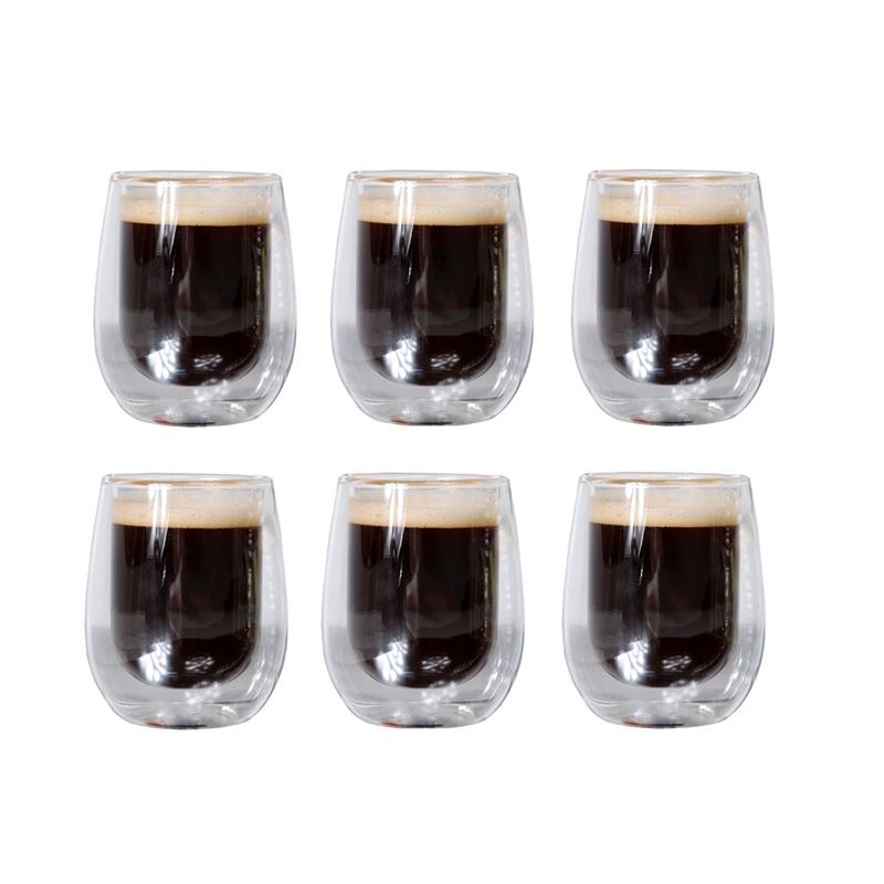 Zuhause – Uber Set of 6 Double Wall Thermo Espresso Glasses 80ml
