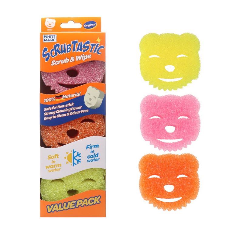 White Magic – Scrubtastic Scrub & Wipe Sponge Original Pack of 3