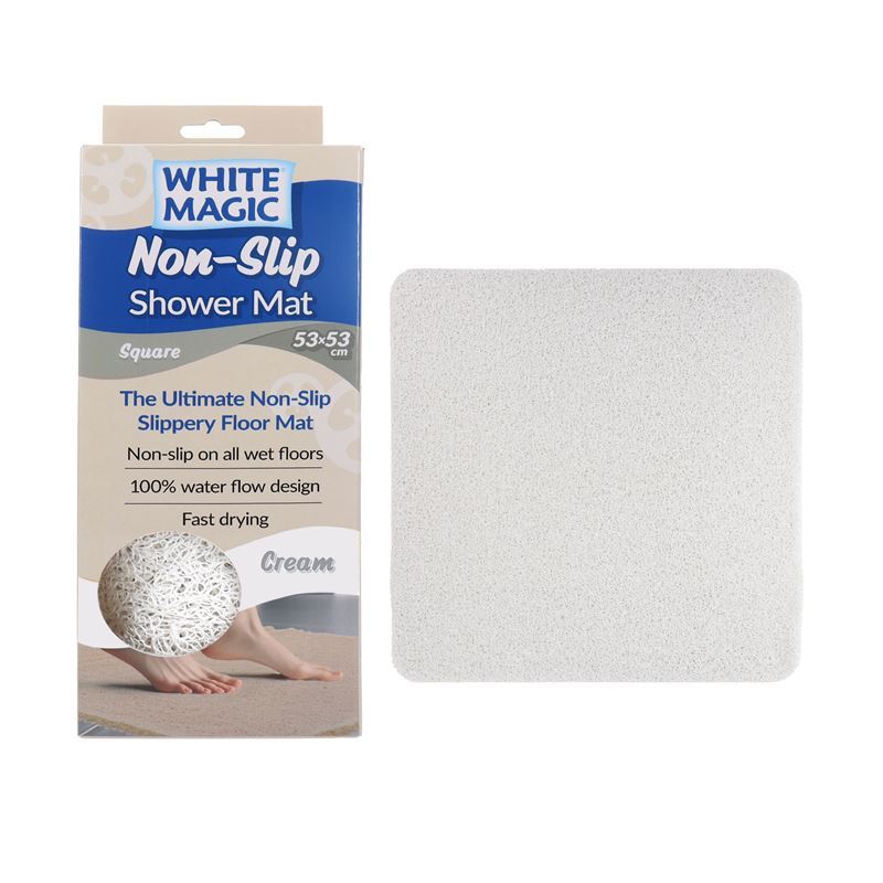 White Magic – Non-Slip Shower Mat 53x53cm Cream