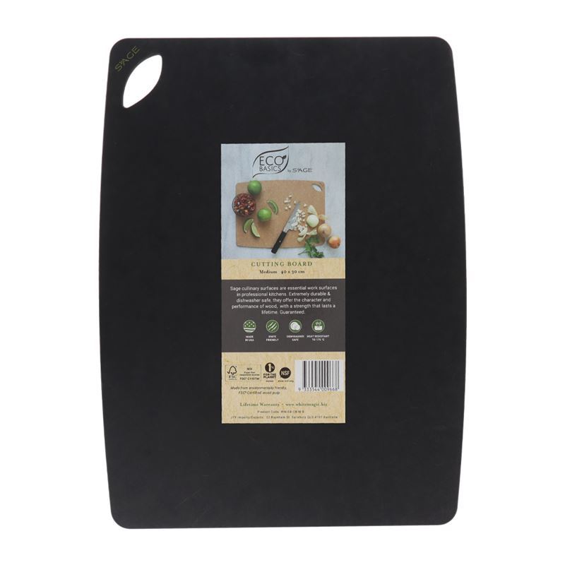 White Magic – Eco Basics Black Cutting Board Medium 40x30cm (Made in the U.S.A)