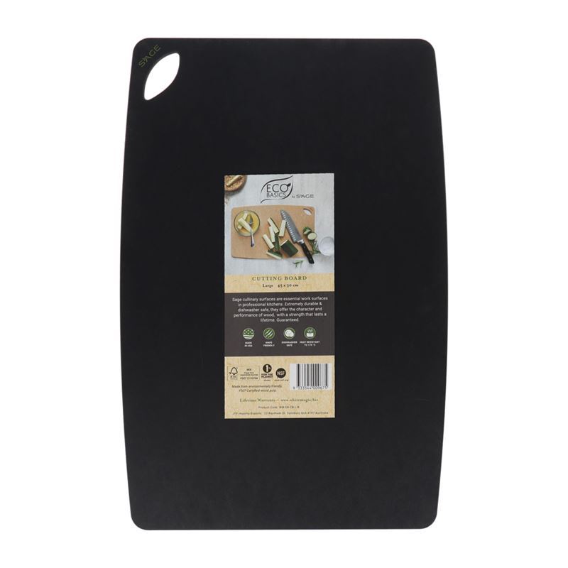 White Magic – Eco Basics Black Cutting Board Large 45x30cm (Made in the U.S.A)