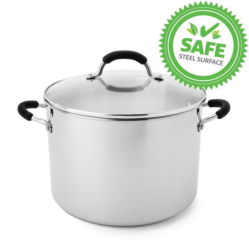 Raco – Contemporary Stainless Steel 30cm GIANT Covered Stock Pot 15.1Ltr