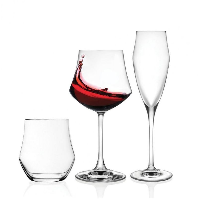 RCR Cristalleria Italiana – Ego Tumbler, Flute and Wine Set of 18 (Made in Italy