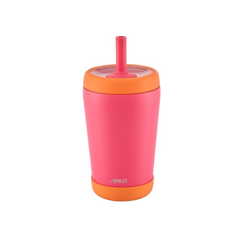 Avanti – YumYum Insulated Tumbler with Silicone Straw Orange/Red