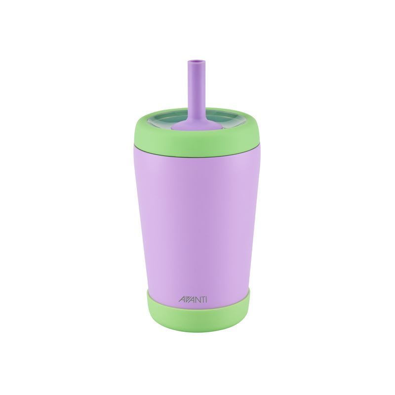 Avanti – YumYum Insulated Tumbler with Silicone Straw Purple/Green