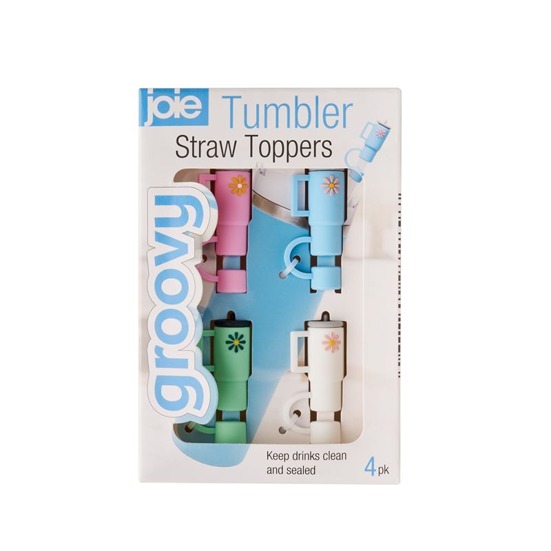 Joie – Groovy Tumbler Straw Topper Pack of 4