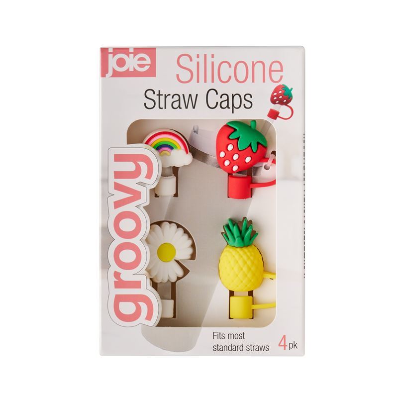 Joie – Groovy Silicone Straw Topper Pack of 4