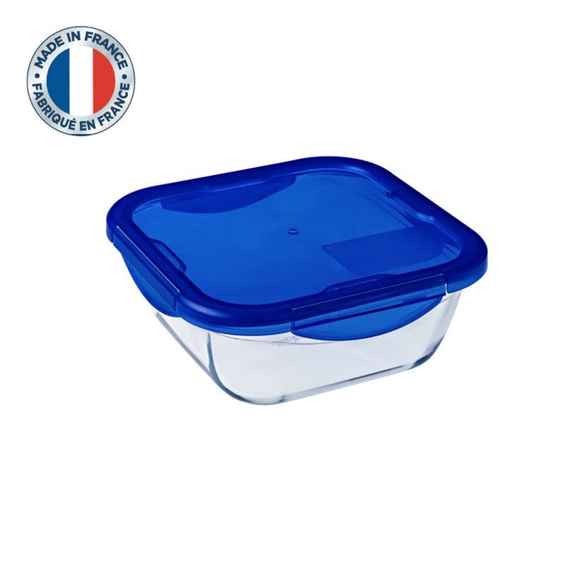Pyrex – Cook & Go 800ml Square Storage Container with Leakproof Lid 16x16x6cm (Made in France)