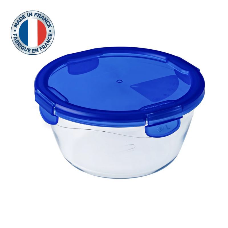 Pyrex – Cook & Go 1.6Ltr Round Storage Container with Leakproof Lid 20x9cm (Made in France)
