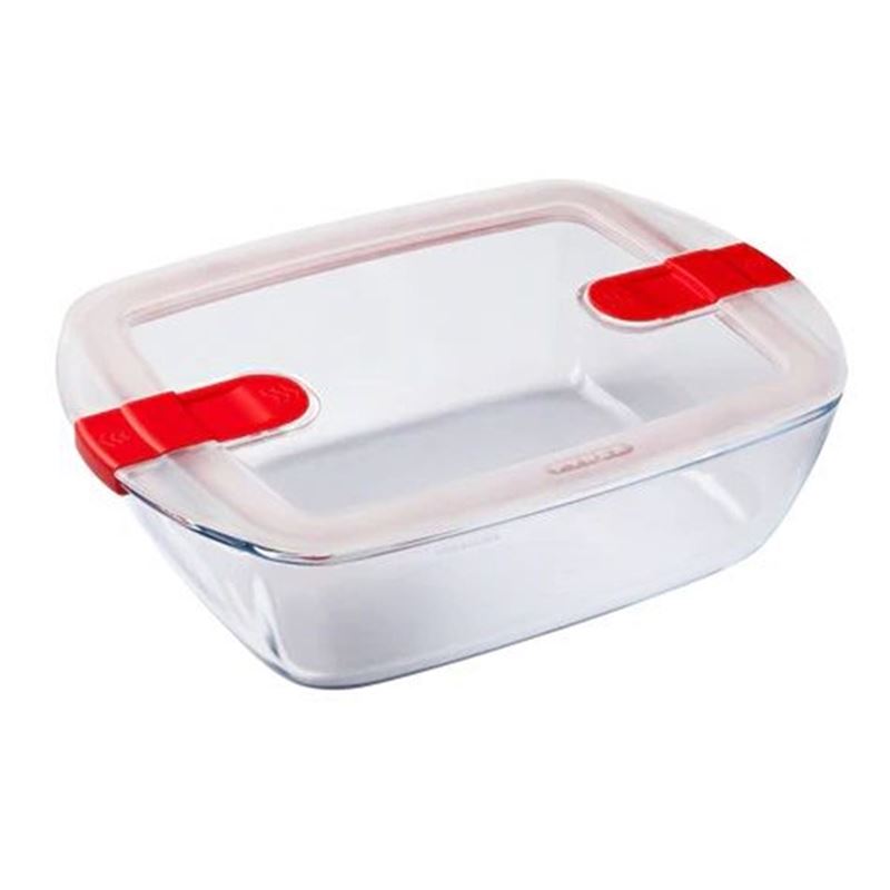 Pyrex – Cook & Heat 2.5Ltr Rectangular Storage Container with Lid 28x20x8cm (Made in France)