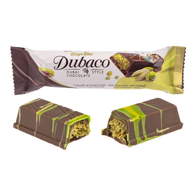 Beyoglu – Dubaco Dubai Style Pistachio Chocolate Bar 35g (Product of Türkiye)