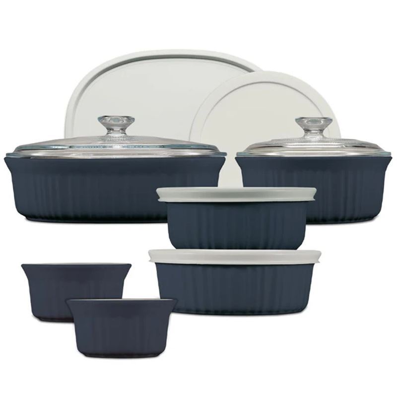 CorningWare French White – 12pc Bakeware Set French Navy
