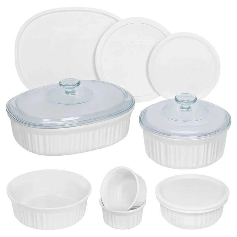 CorningWare French White – 12pc Round & Oval Set