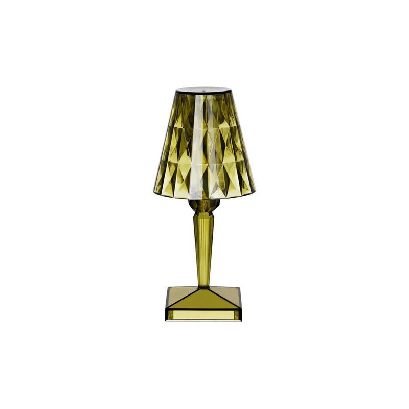 Ambience by tablekraft – Crystal LED Cordless Table Lamp 120x260mm Green