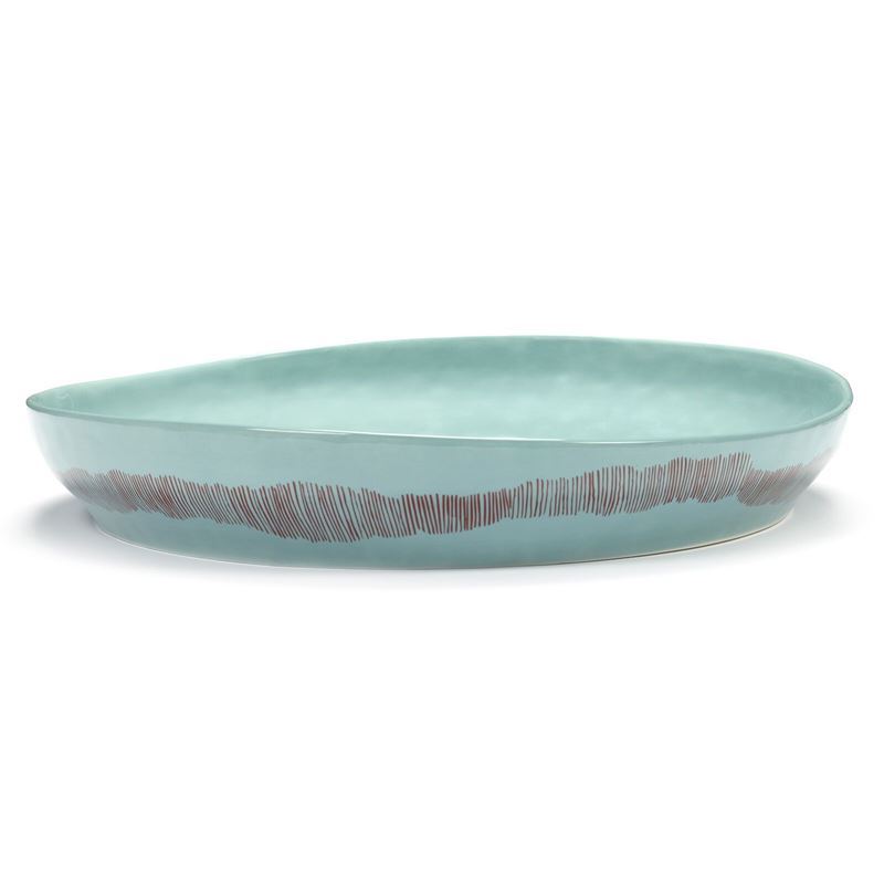 Ottolenghi – Feast Serving Bowl Azure with Red Stripes 36cm