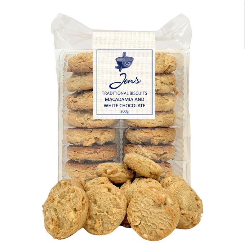 Jen’s – Traditional Biscuits Macadamia & White Chocolate 300g