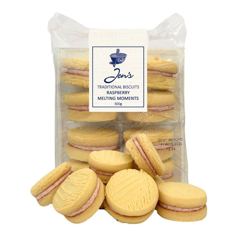 Jen’s – Traditional Biscuits Raspberry Melting Moments 300g