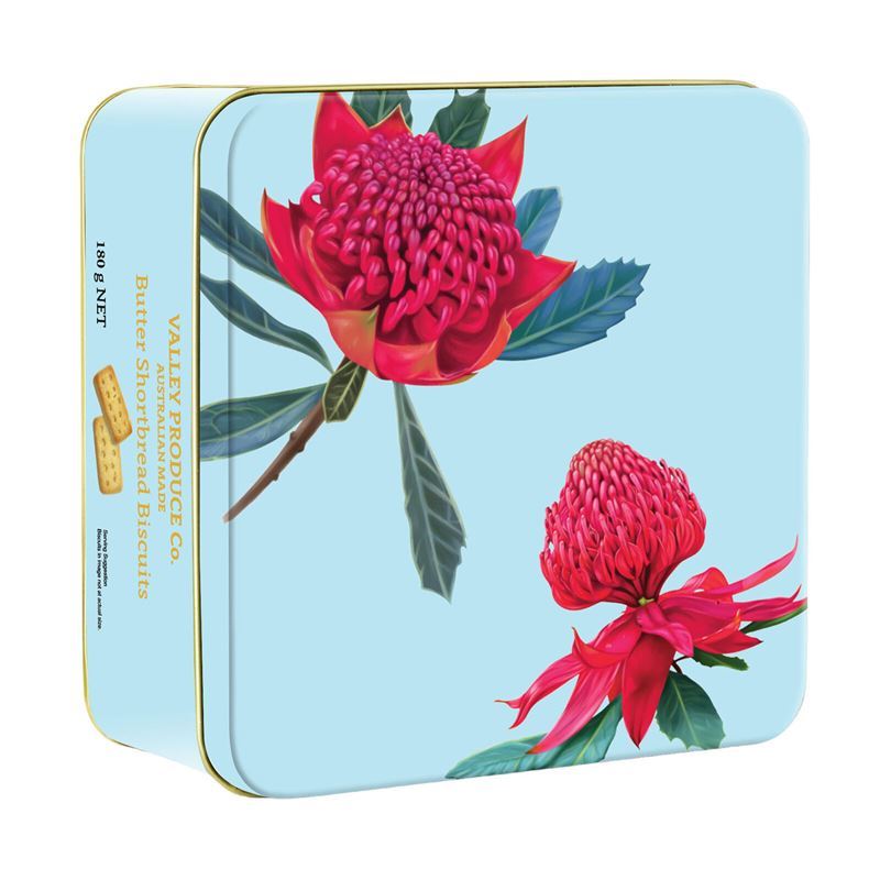 Valley Produce Co. – Butter Shortbread Tin Waratah 180g