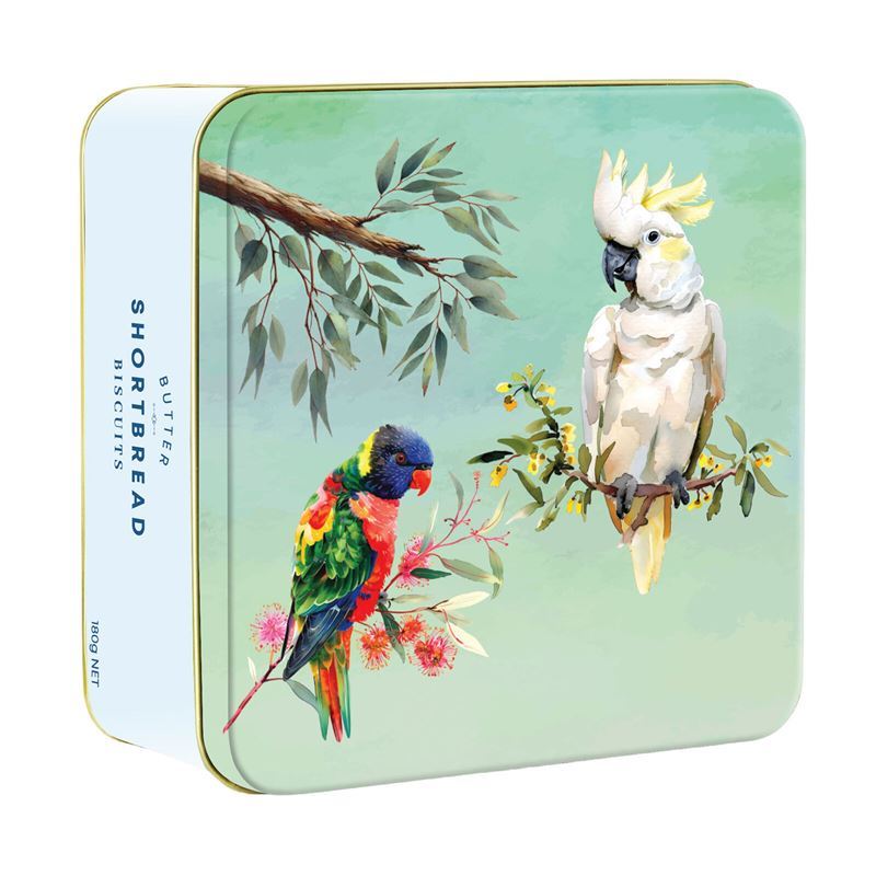 Valley Produce Co. – Butter Shortbread Tin Aussie Birds Cockatoo 180g