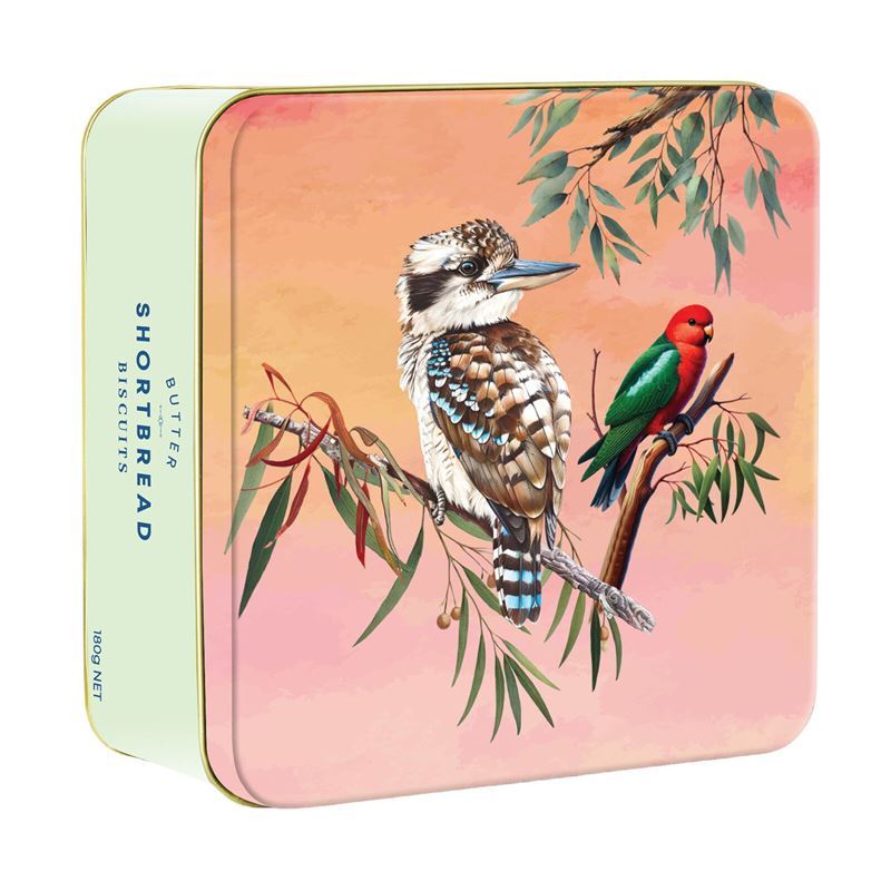Valley Produce Co. – Butter Shortbread Tin Aussie Birds Kookaburra 180g