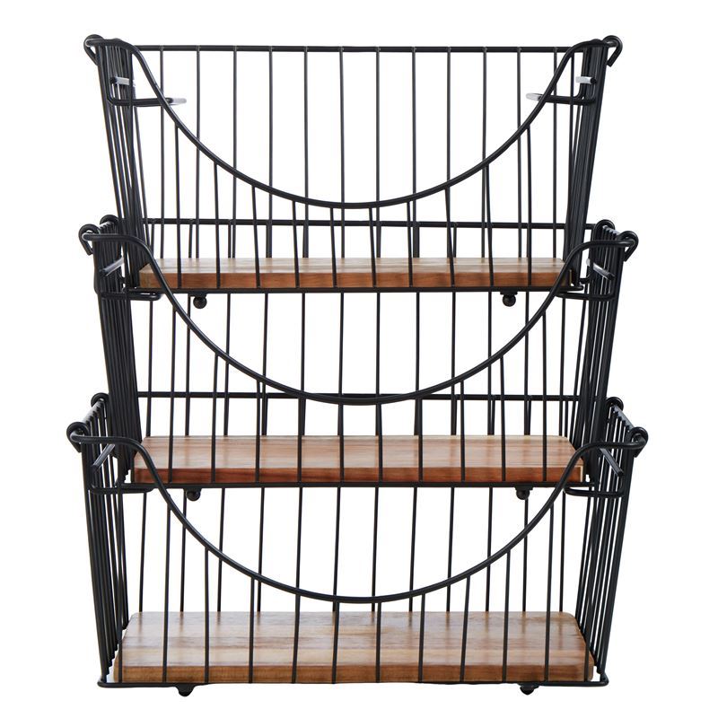 Davis & Waddell – Wire Stackable Storage Baskets Set of 3
