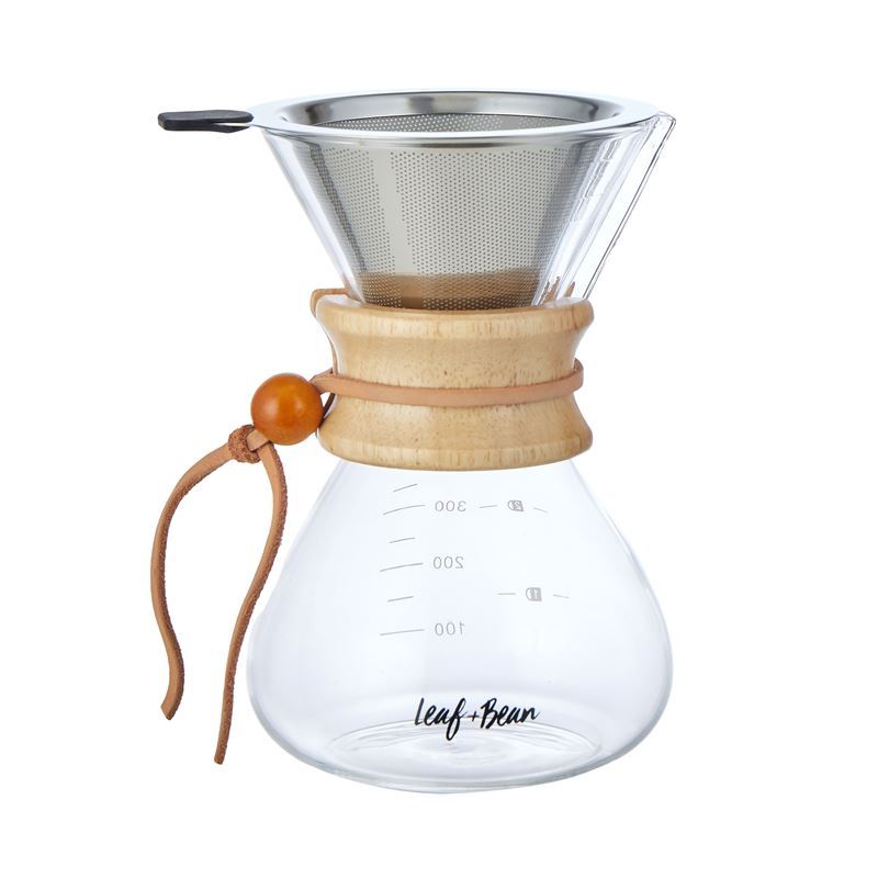 Leaf & Bean – Glass Coffee Pot with Stainless Steel Filter 400ml