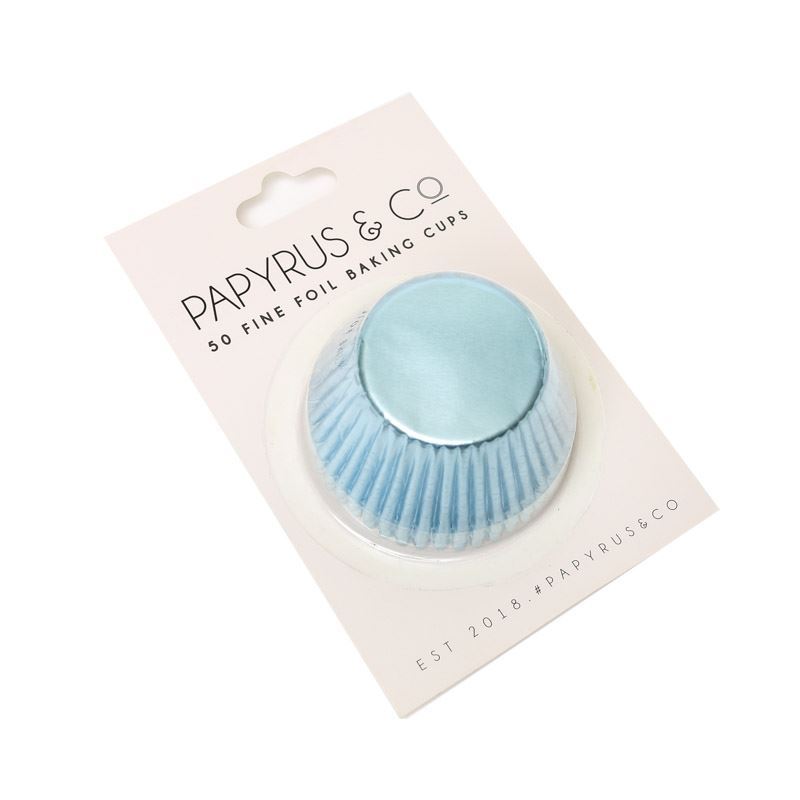 Papyrus & Co. – Foil Baking 5cm Base Cup Pack of 50 Pastel Blue
