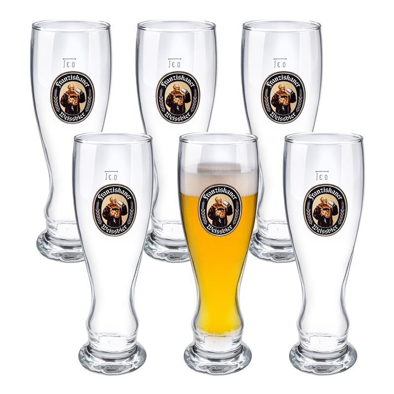 Rastal – Franziskaner Weissbier German Designed Wheat Beer Glass 300ml Set of 6