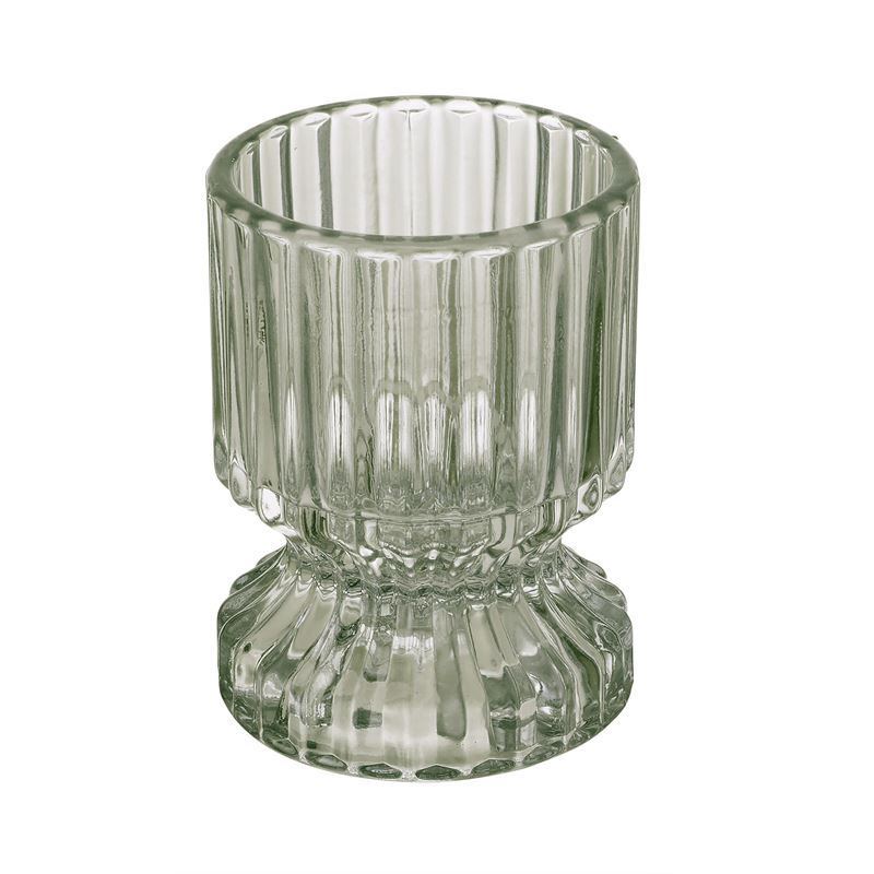 Emporium – Glass Tea Light and Pillar Candle Holder Green 7.2×9.8cm