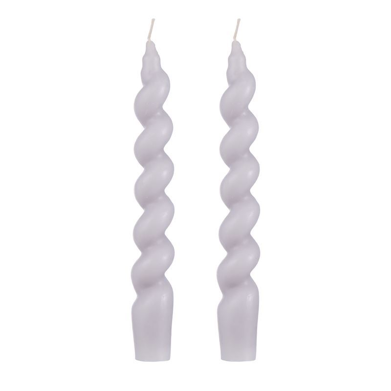 Emporium – Swirl Candle 17cm Set of 2 Grey