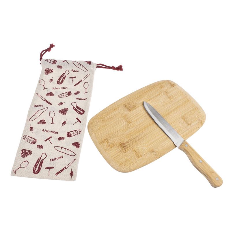 Pebbly – Aperitif – Knife, Board and Cotton Bag 3pc Set