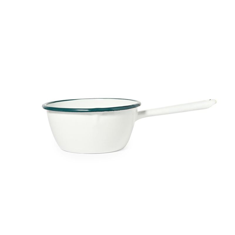 St Clare – White Enamel Milk Pan 16cm