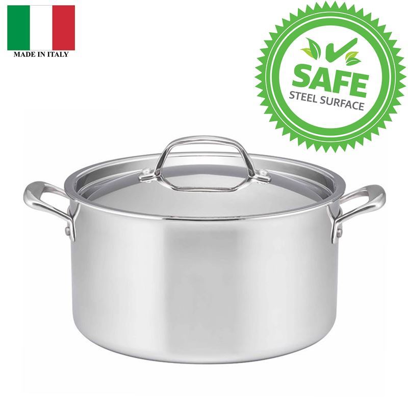 Essteele – Eternita Multi-Clad Stainless Steel 30cm Covered Stockpot 11.3Ltr (Made in Italy)
