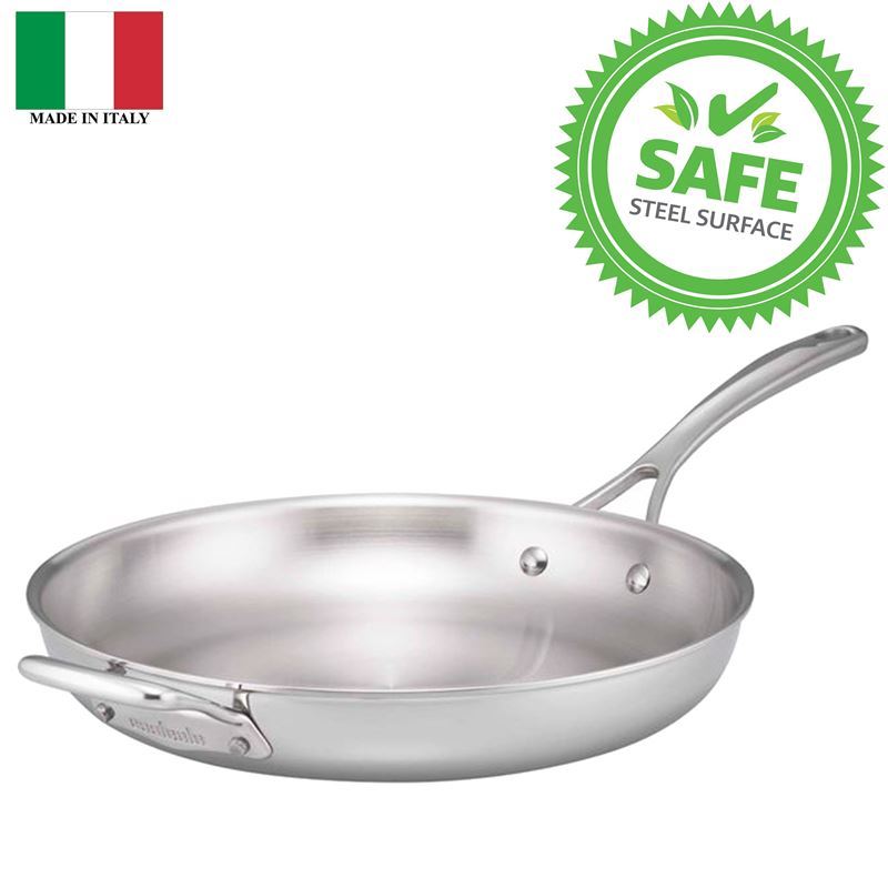 Essteele – Eternita Multi-Clad Stainless Steel 30cm Open Skillet with Helper Handle (Made in Italy)