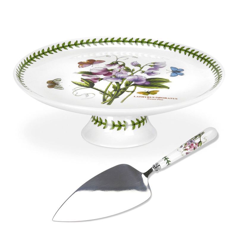 Portmeirion – Botanic Garden Footed Cake Plate with Cake Server 25cm