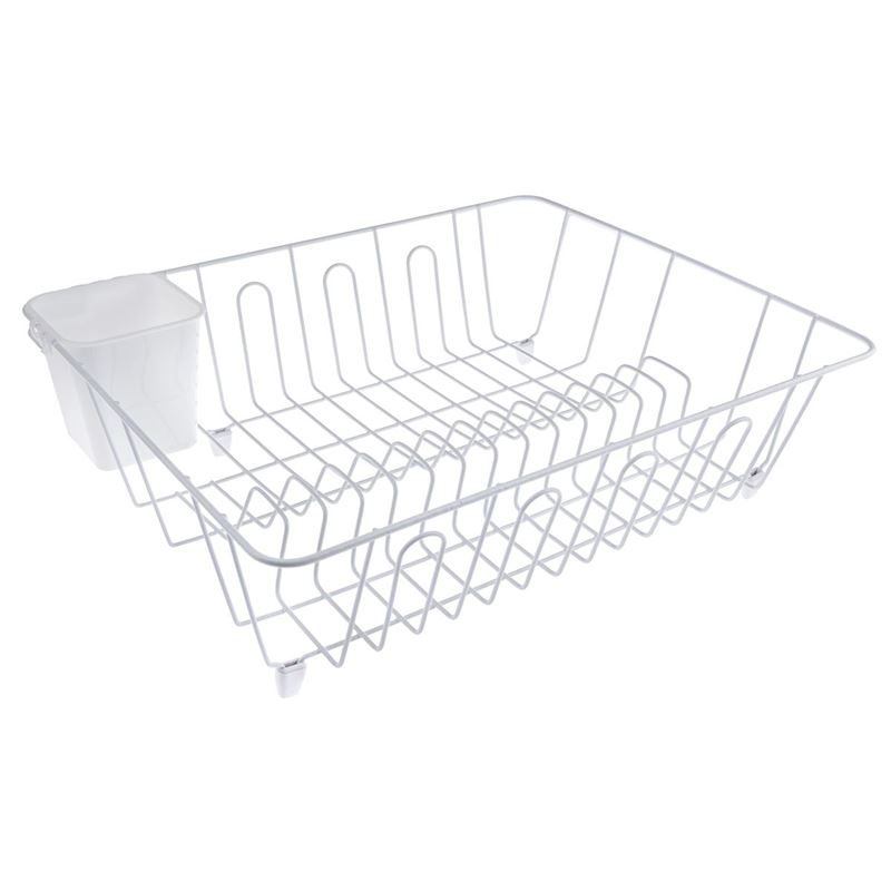 Zuhause – Urban Coated Dish Rack with Cutlery Container White