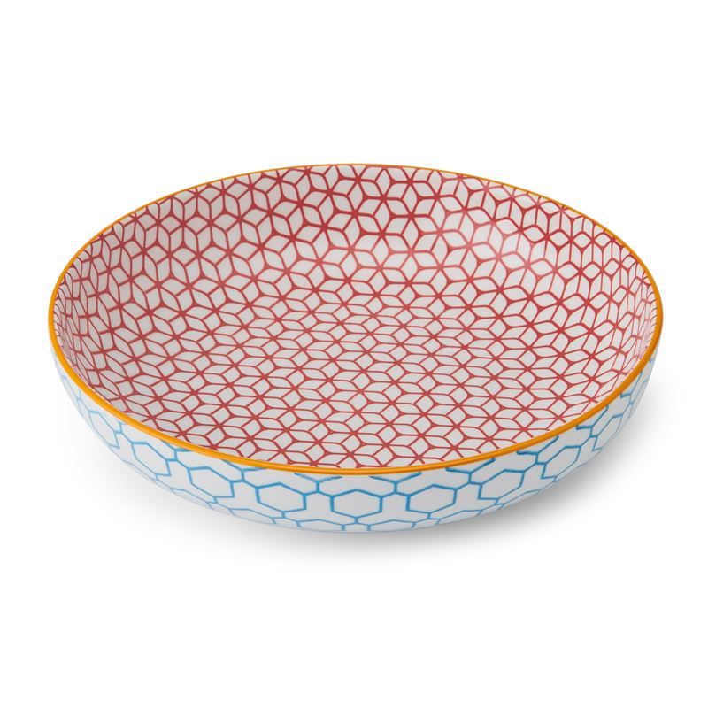 Mikasa – Coupe Pasta Dinner Bowl 21cm Geometric Blue