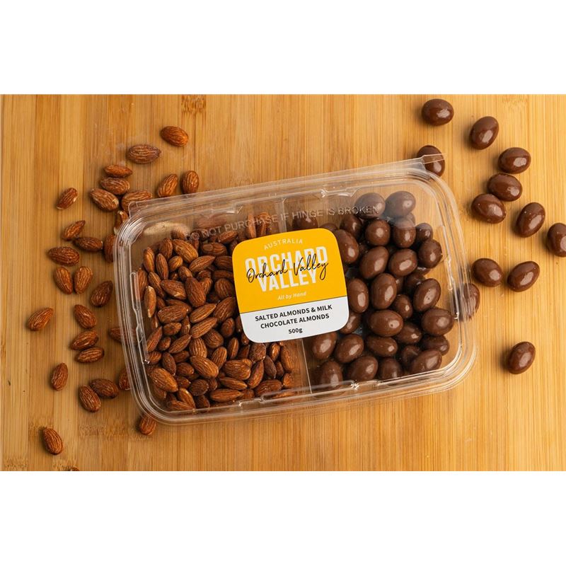 Orchard Valley –  Almonds Roasted Salted & Milk Almonds 500g