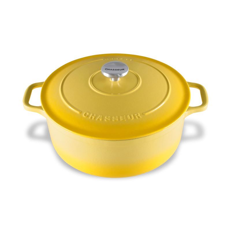 Chasseur Cast Iron – Lemon Yellow Round French Oven 26cm 5Ltr (Made in France)