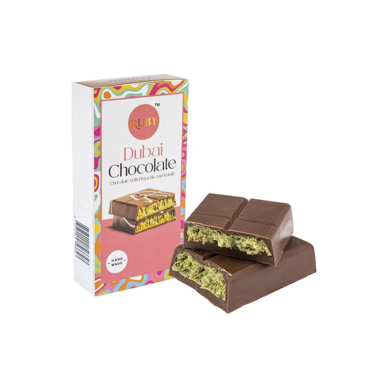 Ruby – Dubai Style Pistachio & Kataifi with Belgian Milk Chocolate 95g (Product of Türkiye)