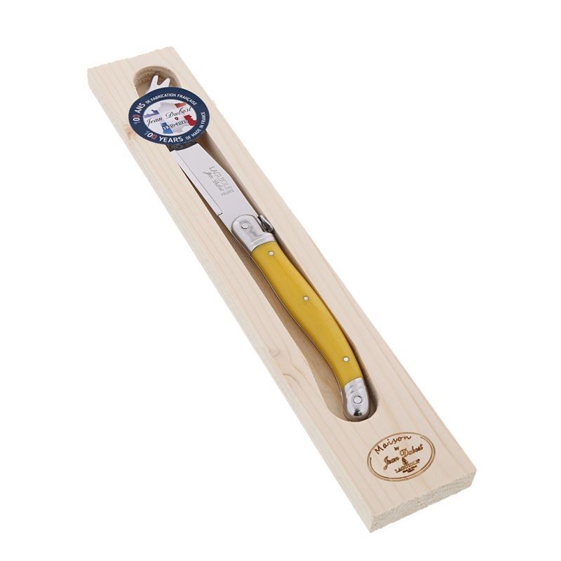 Laguiole by Jean Dubost – Authentic French Made Maison Cheese Knife Yellow (Made in France)