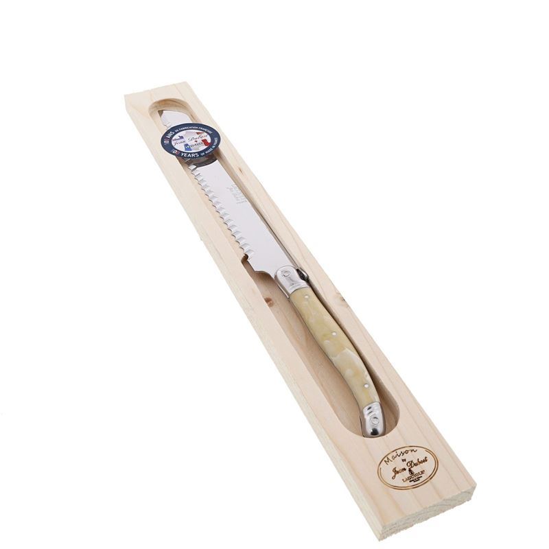 Laguiole by Jean Dubost – Authentic French Made Maison Light Horn Bread Knife (Made in France)